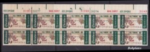 BOBPLATES #1384a Christmas Baltimore Precancel Top Plate Block of 10 VF NH