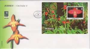 Jersey 2004  Orchids M/Sheet on FDC