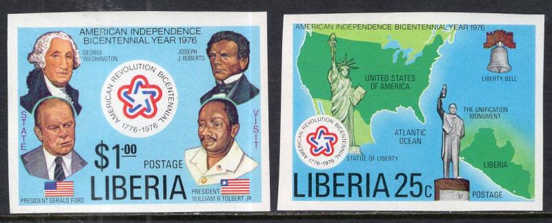 Liberia 769-770 US Bicentennial Imperfs MNH VF