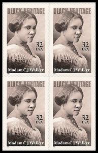 US 3181 Black Heritage Madam C.J. Walker 32c block 4 MNH 1998