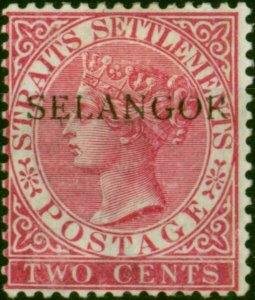 Selangor 1887 2c Bright Rose SG35b Type 28 Fine MM