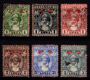 Zanzibar 1899 Sultan Sir Hamoud bin Mahammed Def., Part Set to 3a [Used]