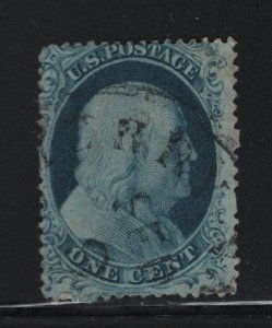 20 F-VF used neat light cancel with nice color cv $ 275 ! see pic !