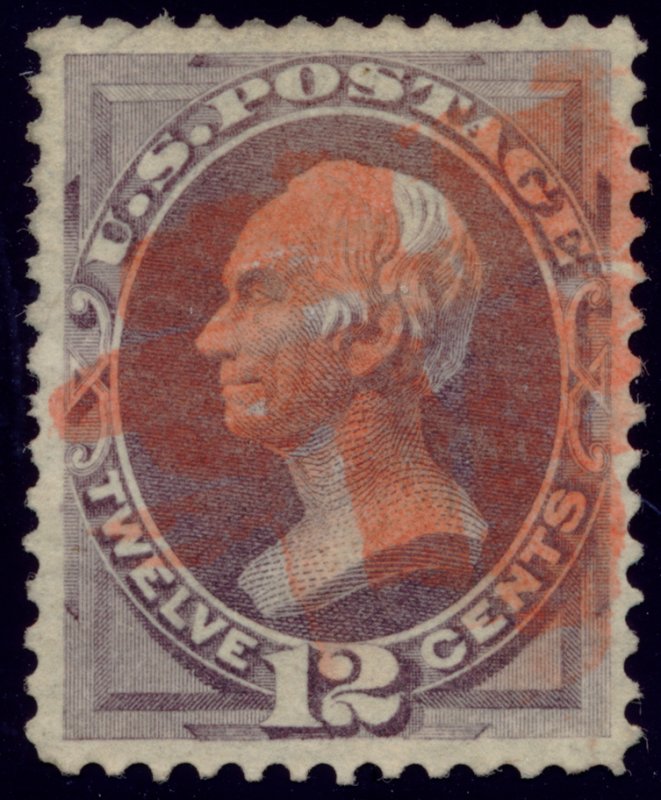 US 151 12c 1870 Henry Clay no secret mark dull violet VF red cancel