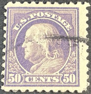 U.S.# 477-USED--SINGLE--FIFTY CENT/FRANKLIN--LIGHT VIOLET---1917(LOTD8)