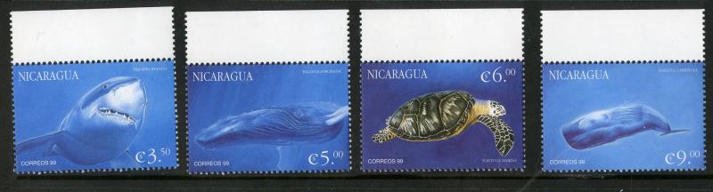 NICARAGUA 2332-2335 MNH SCV $4.00 BIN $2.00 MARINE LIFE