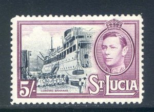 St Lucia 5/- Black & Mauve SG137 Mounted Mint