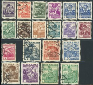 Austria #354-373 Costumes of Various Districts Postage Stamps 1934-1935 Used MLH