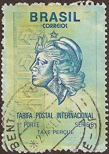 2431 Image of woman - first class international letter rate  Central &  South America - Brazil, General Issue Stamp / HipStamp