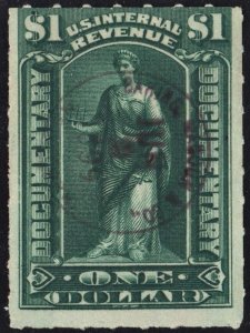 R173 $1.00 Documentary Stamp (1898) CDS