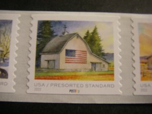 Scott 5684-87 or 5687a, Presorted Flag on Barns, PNC9 #P22222, MNH Coil Beauty