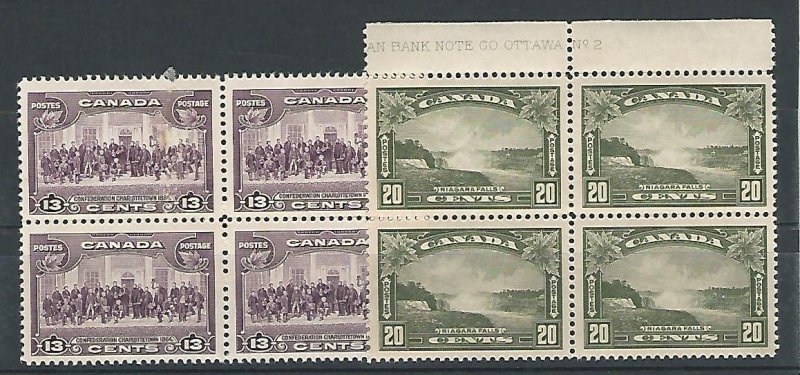 Canada, Postage Stamp, #224-225 Block Mint NH, 1935, JFZ