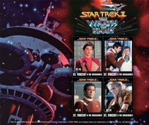 Saint Vincent 2010 - Star Trek - Sheet of 4 IMPERF Stamps - Scott #3726 - MNH