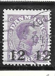 Denmark  #184  12o on 15o  violet   (U) CV $6.00