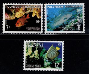 French Polynesia Scott 327-329 Unused 1980 Reef Fish set