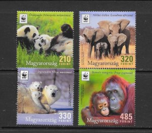 HUNGARY #4486-9  ANIMALS  WWF  MNH