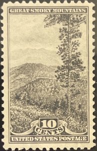 Scott #749 1934 10¢ Nat. Parks Great Smoky Mountains MNH OG VF/XF minor creases