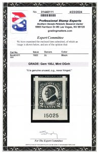 MOstamps - US #611 Mint OG NH Grade 100J with PSE Cert - Lot # MO-5092 SMQ $180