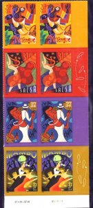 Scott# 3939-3942, 2005 37c  Let's Dance -Plate# Block Of 8-MNH