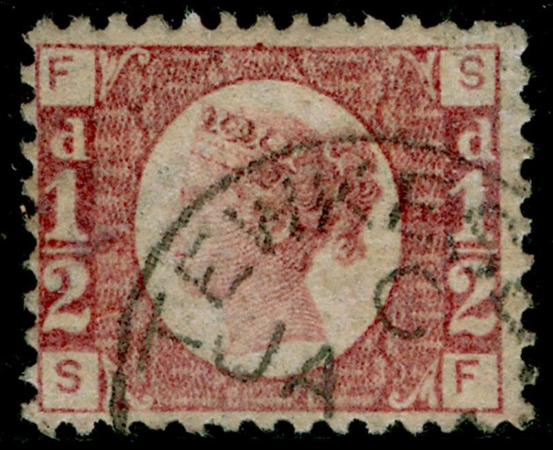 SG48, ½d rose-red plate 3, FINE USED, CDS. Cat £50. SF