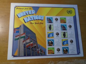 United Nations  New York  #  987-91   MNH   Complete Sheet