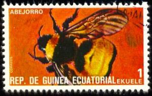 Insect, Bee, Guinea Ecuatorial stamp used