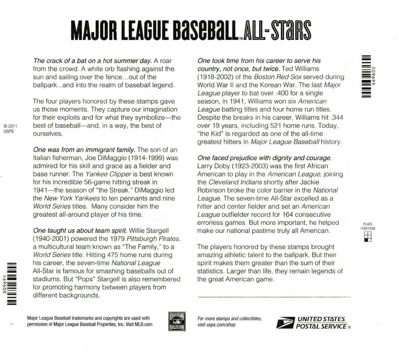 U.S. 4697b (4694-4697) MLB All-Stars Forever Sheet of 20 VF-XF MNH