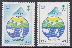 Saudi Arabia # 1084-1085, Environmental Protection, NH, 1/2 Cat.