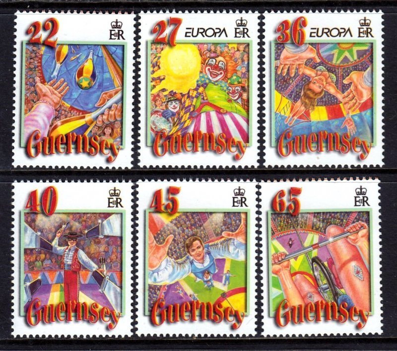 Guernsey 2002 Circus - EUROPA Complete Mint MNH Set SC 756-761