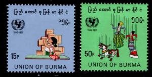 Burma Scott 225-226 MH* UNICEF set