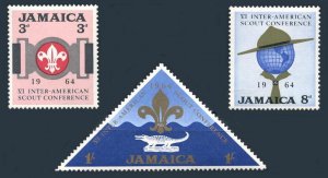 Jamaica SC#233-235 6th Inter-American Scouting Conference (1964) MNH