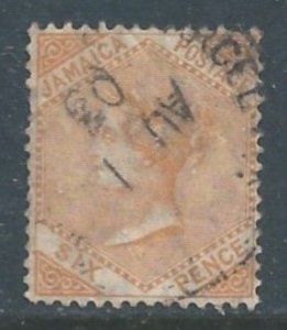 Jamaica #23 Used 6p Queen Victoria - Wmk. 2