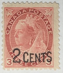 CANADA 1899 #88 Queen Victoria 'Provisional' Issue - MH (CV 30$ +)
