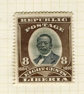 LIBERIA; 1892 early classic Pictorial issue fine Mint hinged 8c. value