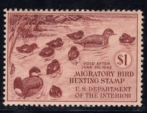 MOMEN: US STAMPS # RW8 DUCK MINT OG H $95 LOT #86590-8