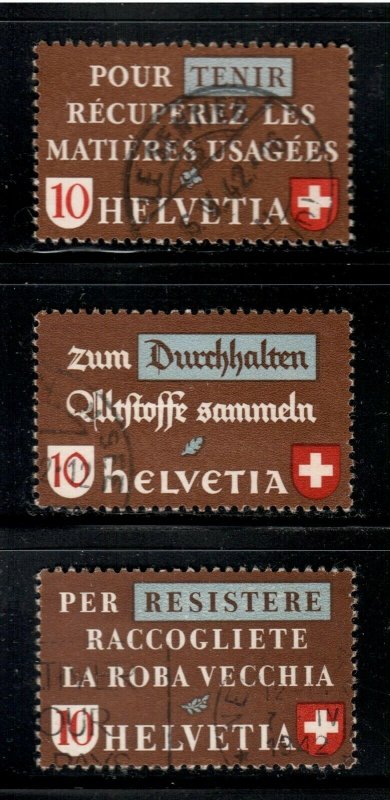 Switzerland # 281 - 283 Reclaim Used Materials VF Used Set of 3 - I Combine S/H