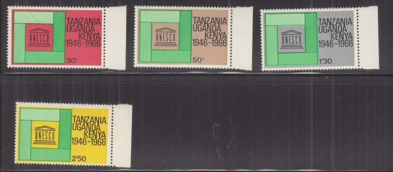 KENYA, UGANDA & TANGANYIKA, 1966 UNESCO set of 4, marginal, mnh.