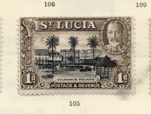 St Lucia 1930s Early Issue Fine Mint Hinged 1d. NW-170498