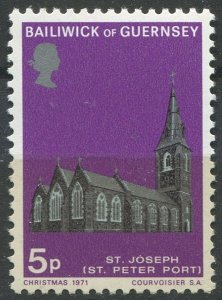 Guernsey  Sc#62 MNH, 5p multi, Christmas 1971: Historic Churches of Guernsey ...