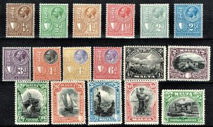 [mag594] MALTA 1930 Cpl set SG#193/209 MNHOG Rare in mnh condition