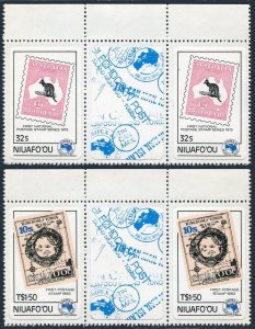 Tonga-Niuafo ou 48-49 gutter,50 three var,MNH. AUSIPEX-1984.