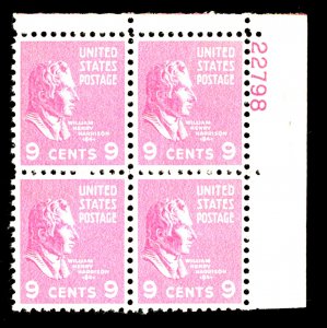 U.S. #814 MINT PL# BLOCK OF 4 OG NH