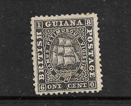 BRITISH GUIANA 1862-65  1c    SHIP  MNG  P12   SG 42