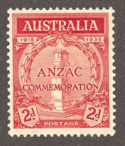 Australia Scott 150 Unused LHOG - 1935 ANZACS' Landing at Gallipoli - SC...