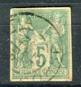 FRANCE; COLONIES 1877-80 early classic P & C Imperf issue fine used 5c. value