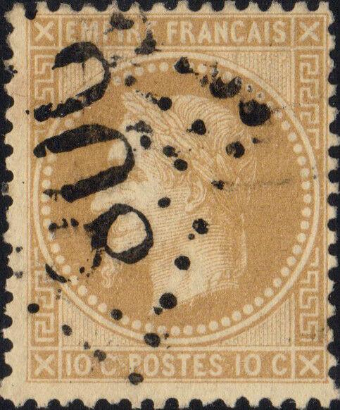 FRANCE - Yv.28A 10c bistre (type I) obl. GC 908 (Chartres)