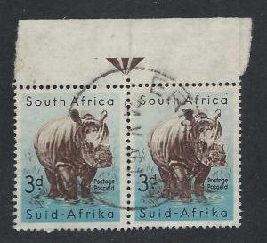 SOUTH AFRICA SC# 223 F-VF U 1959 Pr w/marginal arrow, mar...