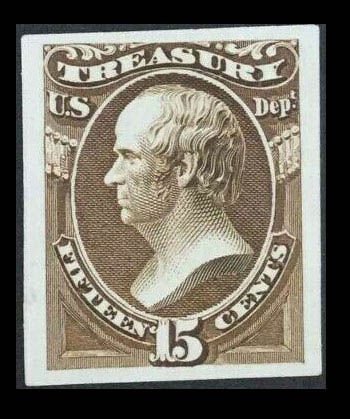 momen: US Stamps #O79P3 PLATE PROOF ON INDIA XF LOT #75415-8