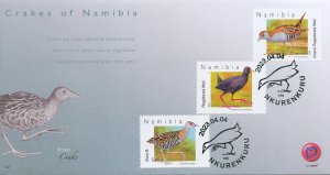 Namibia Stamps 2023 FDC Crakes Birds Black African Crake 3v Set