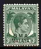 Malaya - BMA 1945-48 KG6 3c yellow-green ordinary paper u...